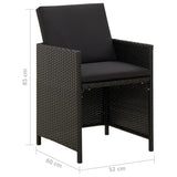 Garden Chairs with Cushions 2 pcs Poly Rattan Black - Extra Image