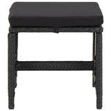 Garden Stools with Cushions 2 pcs Poly Rattan Black - Top-Down View