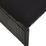 Garden Stools with Cushions 2 pcs Poly Rattan Black - 45-Degree Angle
