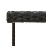 Garden Table Black 109x107x74 cm Poly Rattan and Glass