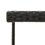 Garden Table Black 109x107x74 cm Poly Rattan and Glass