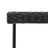 Garden Table Black 109x107x74 cm Poly Rattan and Glass - Top-Down View