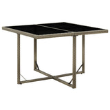 Garden Table Grey 109x107x74 cm Poly Rattan and Glass