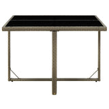 Garden Table Grey 109x107x74 cm Poly Rattan and Glass