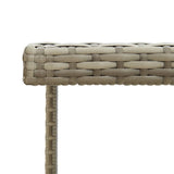 Garden Table Grey 109x107x74 cm Poly Rattan and Glass - Top-Down View