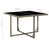 Garden Table Grey 109x107x74 cm Poly Rattan and Glass - 45-Degree Angle