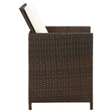 Garden Chairs with Cuhsions 4 pcs Poly Rattan Brown - Top-Down View