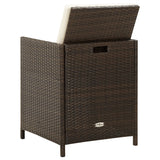 Garden Chairs with Cuhsions 4 pcs Poly Rattan Brown - 45-Degree Angle