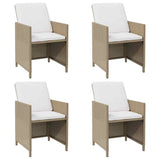 Garden Chairs with Cushions 4 pcs Poly Rattan Beige