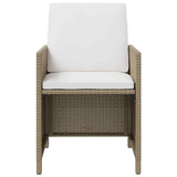 Garden Chairs with Cushions 4 pcs Poly Rattan Beige