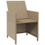 Garden Chairs with Cushions 4 pcs Poly Rattan Beige - 45-Degree Angle