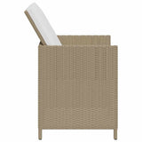 Garden Chairs with Cushions 4 pcs Poly Rattan Beige