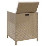 Garden Chairs with Cushions 4 pcs Poly Rattan Beige - Close-Up Angle