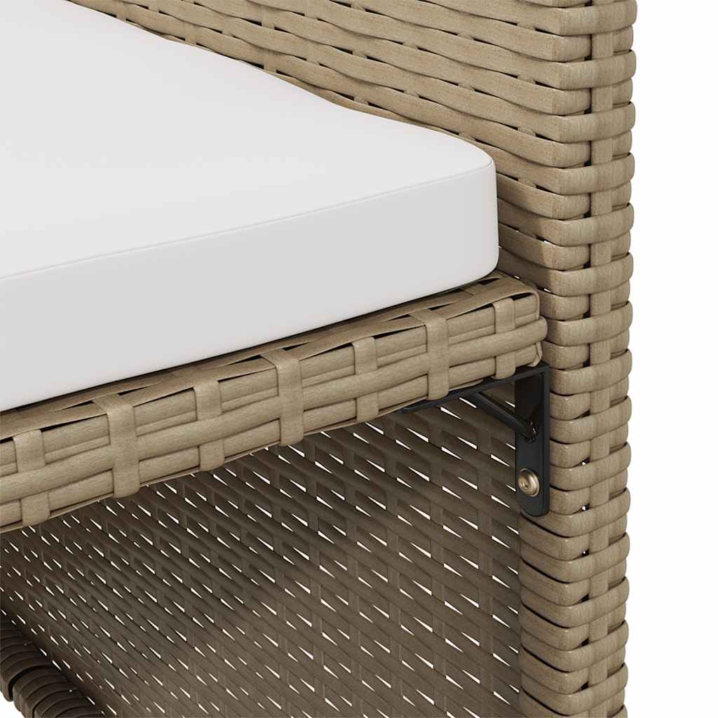 Garden Chairs with Cushions 4 pcs Poly Rattan Beige