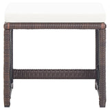 Garden Stools 4 pcs with Cushions Poly Rattan Brown