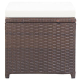Garden Stools 4 pcs with Cushions Poly Rattan Brown