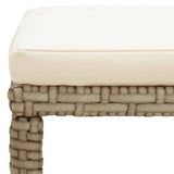 Garden Stools 4 pcs with Cushions Poly Rattan Beige - Close-Up Angle