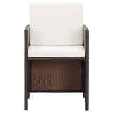 4 Piece Garden Chair and Stool Set Poly Rattan Brown - Top-Down View