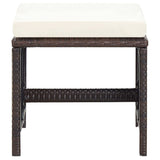 4 Piece Garden Chair and Stool Set Poly Rattan Brown - Extra Image