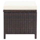 4 Piece Garden Chair and Stool Set Poly Rattan Brown - Extra Image