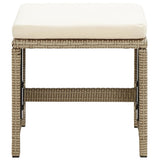 Garden Chairs with Stools 2 pcs Poly Rattan Beige