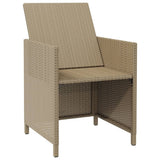 Garden Chairs with Stools 2 pcs Poly Rattan Beige