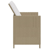 Garden Chairs with Stools 2 pcs Poly Rattan Beige - 45-Degree Angle