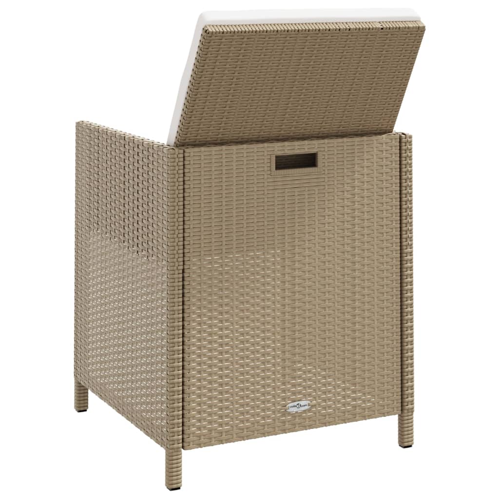 Garden Chairs with Stools 2 pcs Poly Rattan Beige