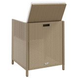 Garden Chairs with Stools 2 pcs Poly Rattan Beige