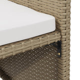 Garden Chairs with Stools 2 pcs Poly Rattan Beige