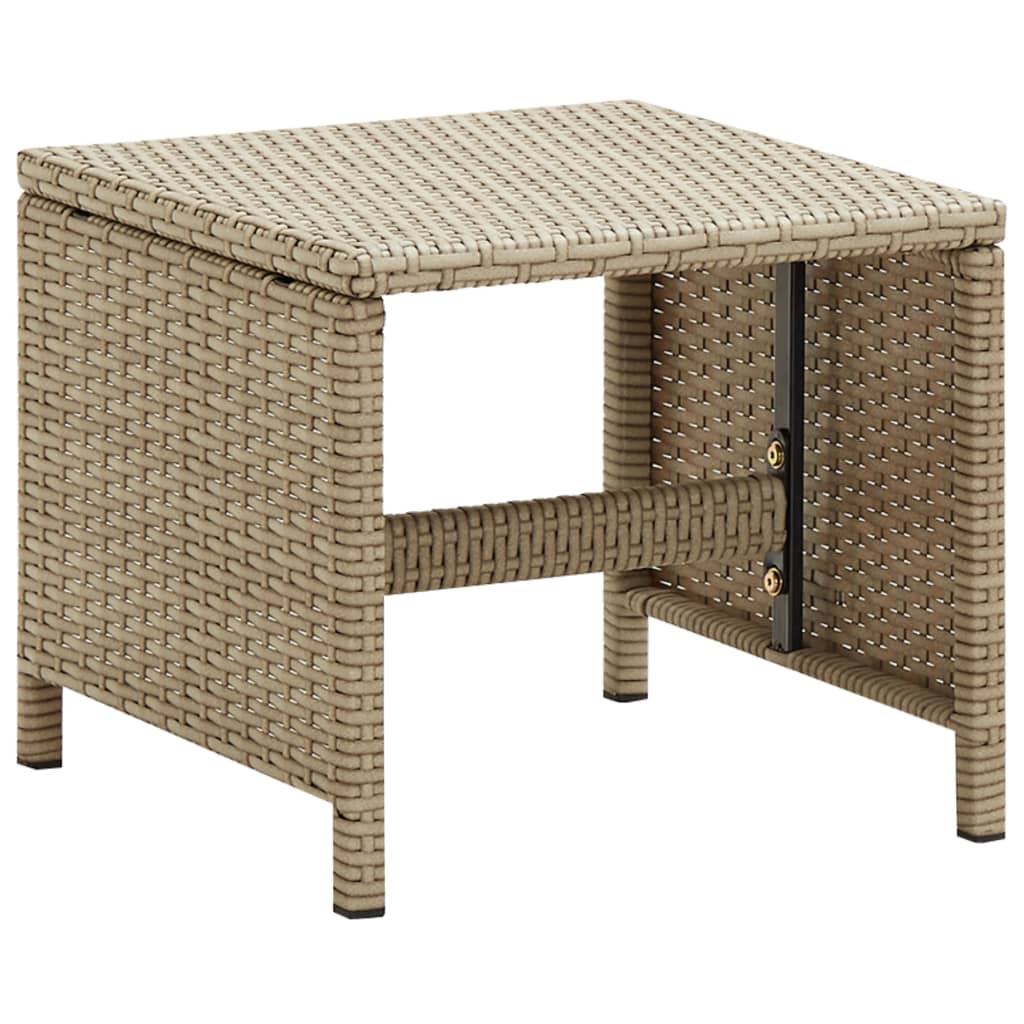 Garden Chairs with Stools 2 pcs Poly Rattan Beige
