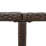 Garden Table Brown 109x107x74 cm Poly Rattan and Glass - Rear View