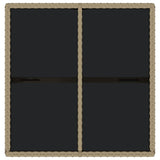 Garden Table Beige 109x107x74 cm Poly Rattan and Glass