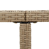 Garden Table Beige 109x107x74 cm Poly Rattan and Glass - Rear View