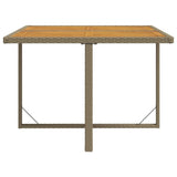 Garden Table Beige 109x107x74 cm Poly Rattan&Solid Wood Acacia - 45-Degree Angle