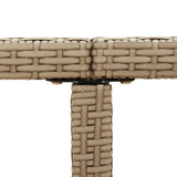 Garden Table Beige 109x107x74 cm Poly Rattan&Solid Wood Acacia - Close-Up Angle
