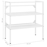 Bathroom Washbasin Frame White 79x38x83 cm Iron - Close-Up Angle