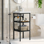 Bathroom Washbasin Frame Black 40x38x83 cm Iron