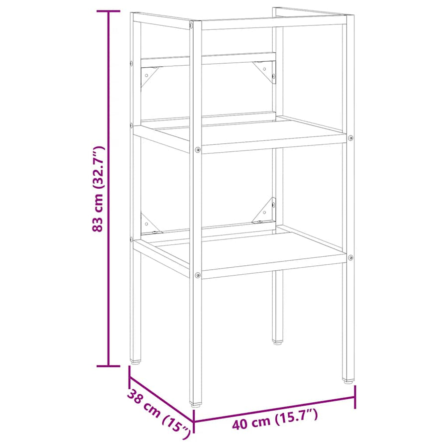 Bathroom Washbasin Frame Black 40x38x83 cm Iron