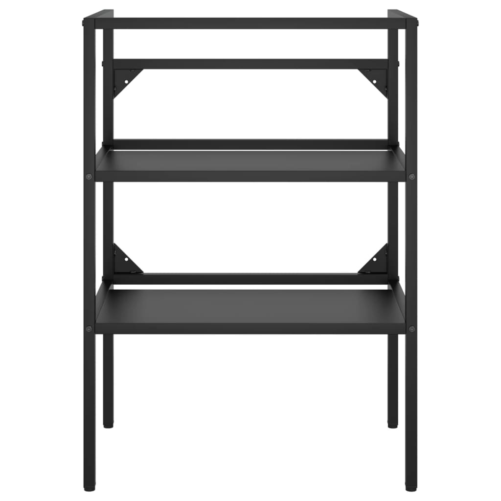 Bathroom Washbasin Frame Black 59x38x83 cm Iron