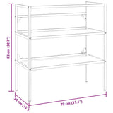 Bathroom Washbasin Frame Black 79x38x83 cm Iron