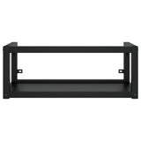 Wall-mounted Bathroom Washbasin Frame Black 79x38x31 cm Iron - Side View
