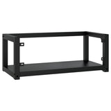Wall-mounted Bathroom Washbasin Frame Black 79x38x31 cm Iron