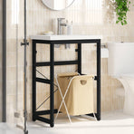 Bathroom Washbasin Frame Black 59x38x83 cm Iron