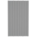 Roof Panels 12 pcs Galvanised Steel Grey 80x45 cm - Front View