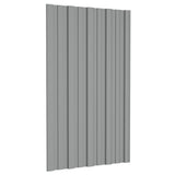 Roof Panels 12 pcs Galvanised Steel Grey 80x45 cm - Side View