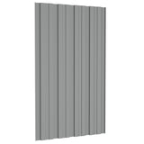 Roof Panel 12 pcs Grey 80 x 45 cm Galvanised steel - 45-Degree Angle