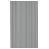 Roof Panels 36 pcs Galvanised Steel Grey 80x45 cm - Front View