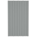 Roof Panel 36 pcs Grey 80 x 45 cm Galvanised steel - Side View