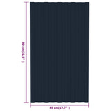Roof Panel 12 pcs Anthracite 80 x 45 cm Galvanised steel - Close-Up Angle